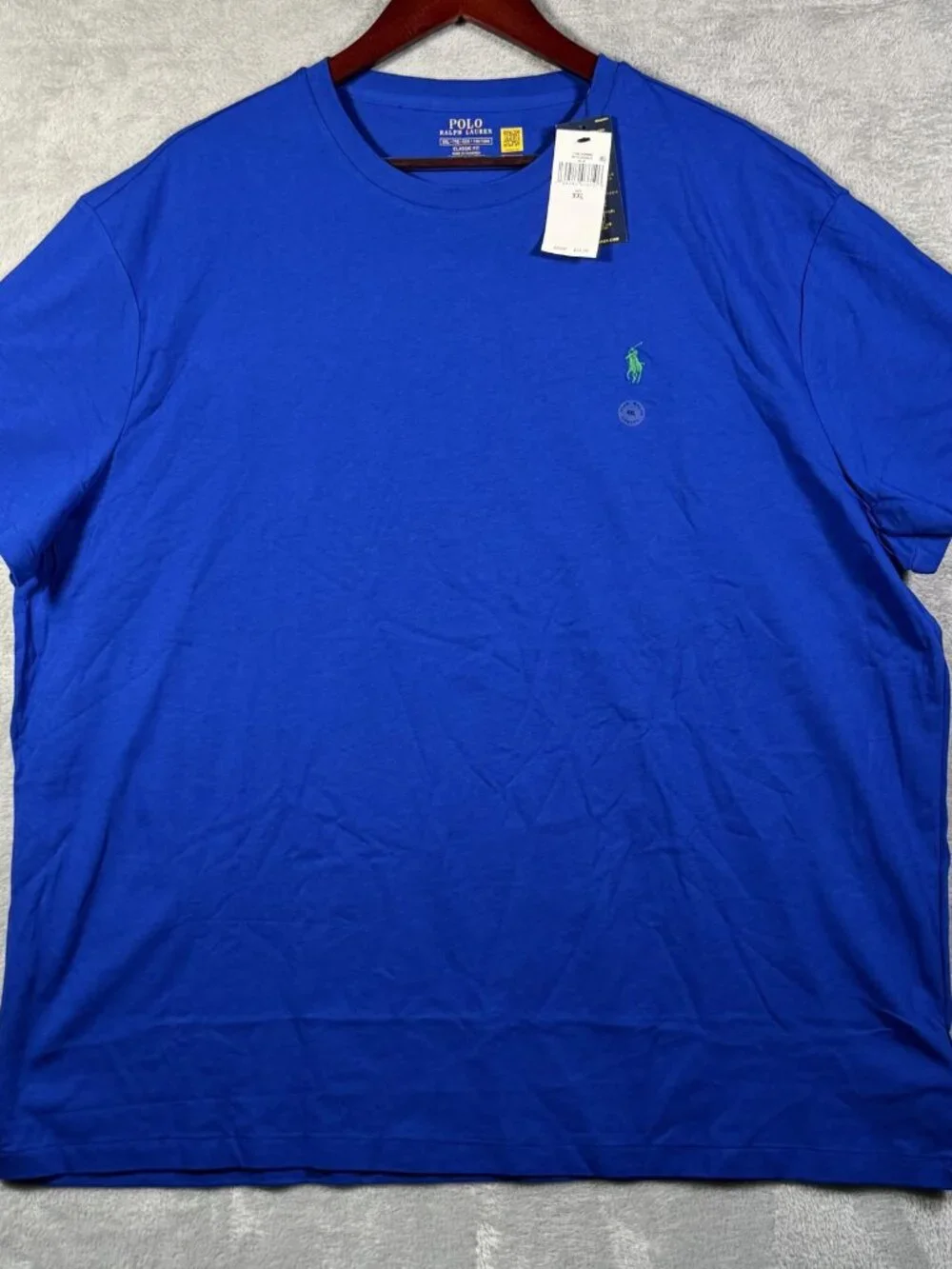 Polo Ralph Lauren T-Shirt Mens XXL Blue Classic Fit Cotton Green Pony $55